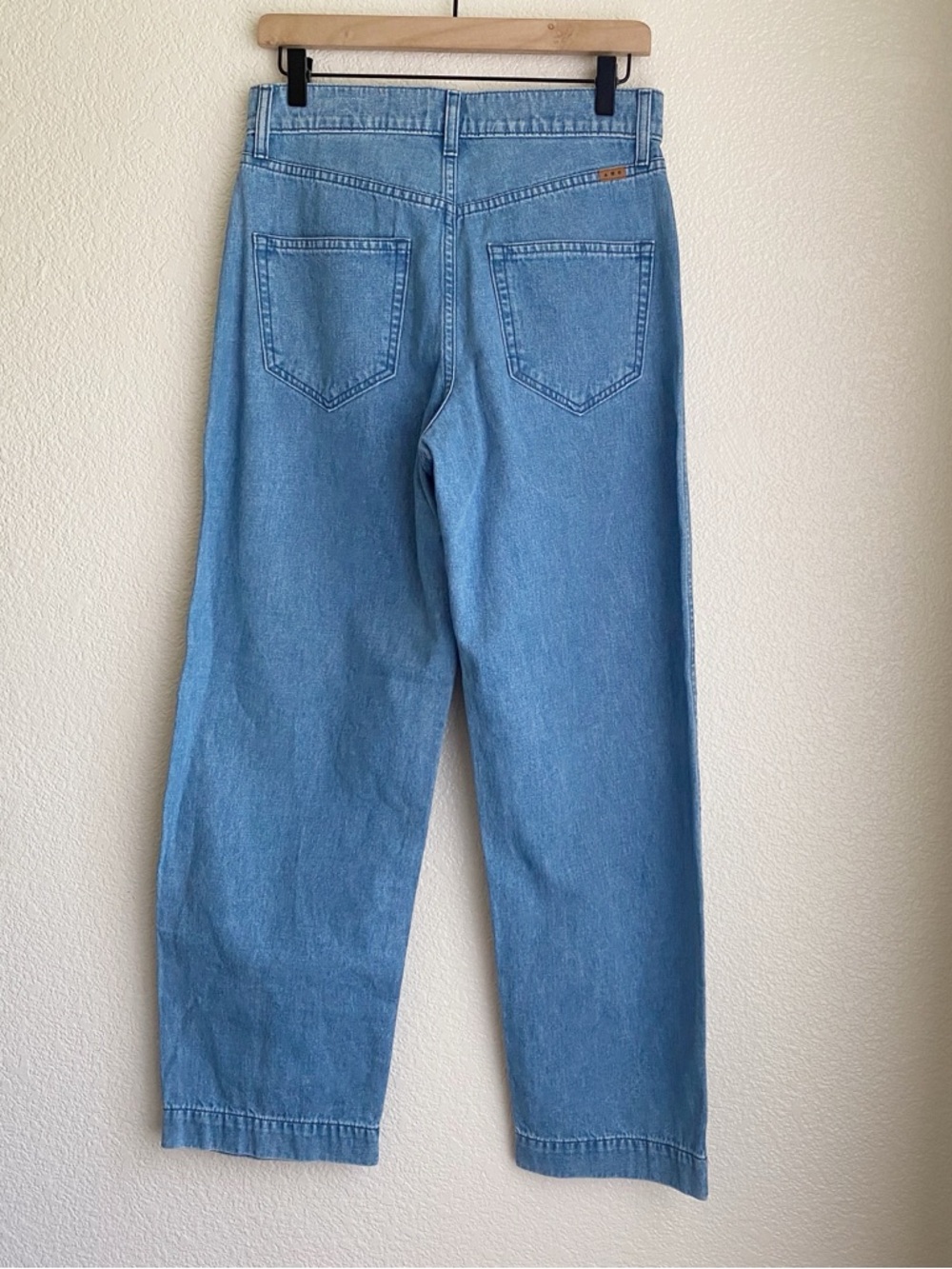 AYR The Hooky Jeans Wide Leg Baggy High Rise Pleated Cotton Hemp Blue - Picture 3 of 8